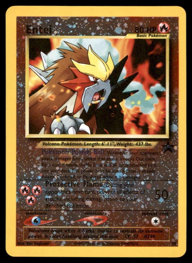 Entei WoTC Promo #34/53 Holo Pokemon Card: We offer combined shipping on multiple items. Buyers may also arrange their own shipping. LiveShipping is a separate and independent option for shipping that is NOT a part of the auction house or thei