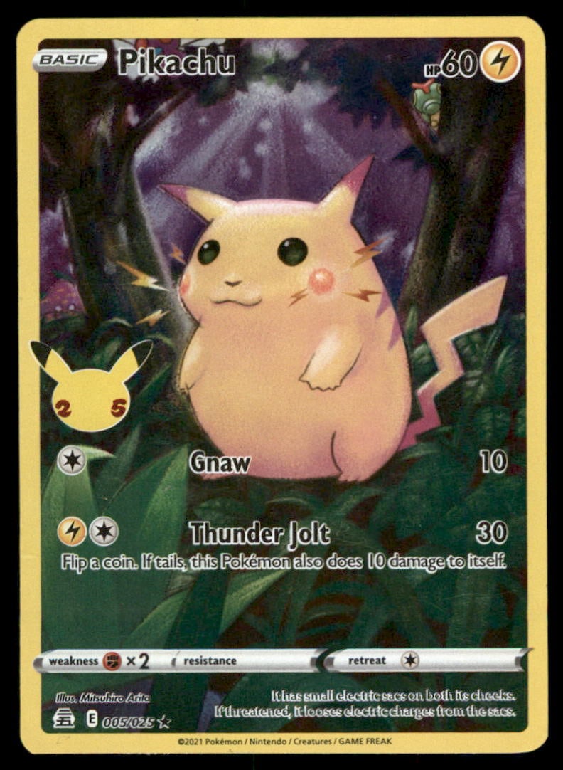 Pikachu Celebrations #005/025 Holo Pokemon Card (1 of 2)