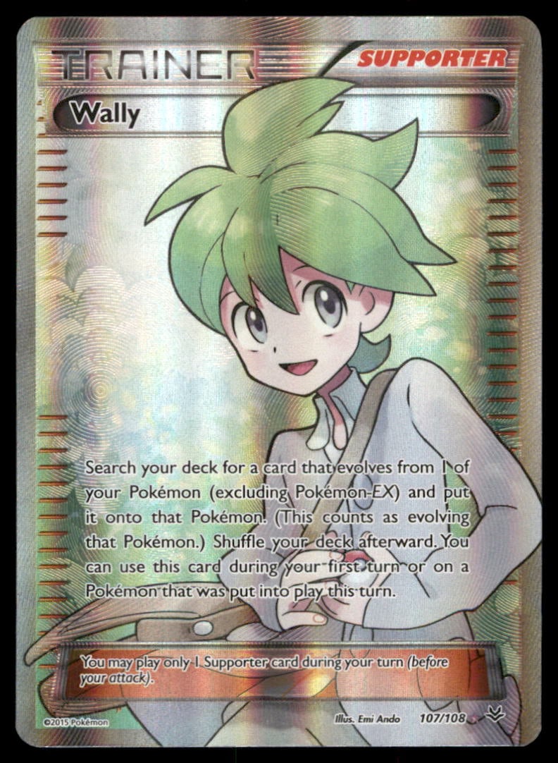 Wally (107 Full Art) XY - Roaring Skies #107/108 Holo Pokemon Card: Condition of cards varies from NM - DMG. BINDER PAGES NOT INCLUDED.We offer combined shipping on multiple items. Buyers may also arrange their own shipping. LiveShipping is a separate and independent