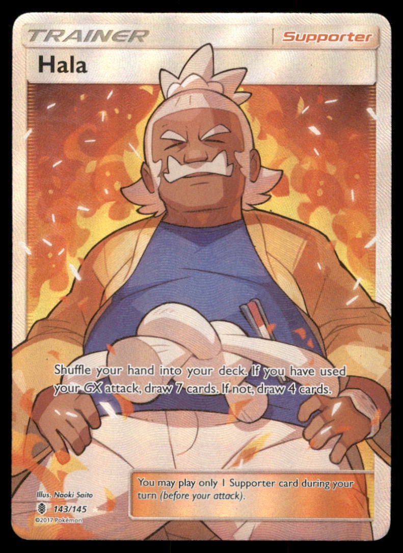 Hala (Full Art) SM - Guardians Rising #143/145 Holo Pokemon Card: Condition of cards varies from NM - DMG. BINDER PAGES NOT INCLUDED.We offer combined shipping on multiple items. Buyers may also arrange their own shipping. LiveShipping is a separate and independent