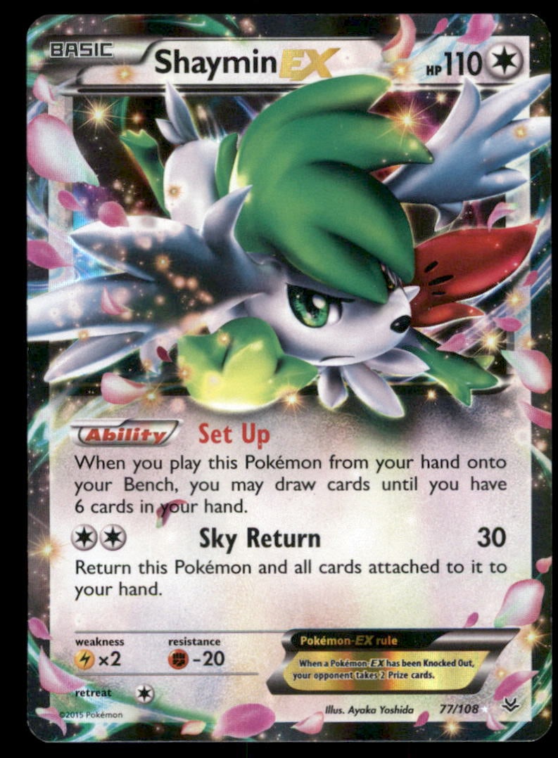 Shaymin EX XY - Roaring Skies #77/108 Holo Pokemon Card: We offer combined shipping on multiple items. Buyers may also arrange their own shipping. LiveShipping is a separate and independent option for shipping that is NOT a part of the auction house or thei