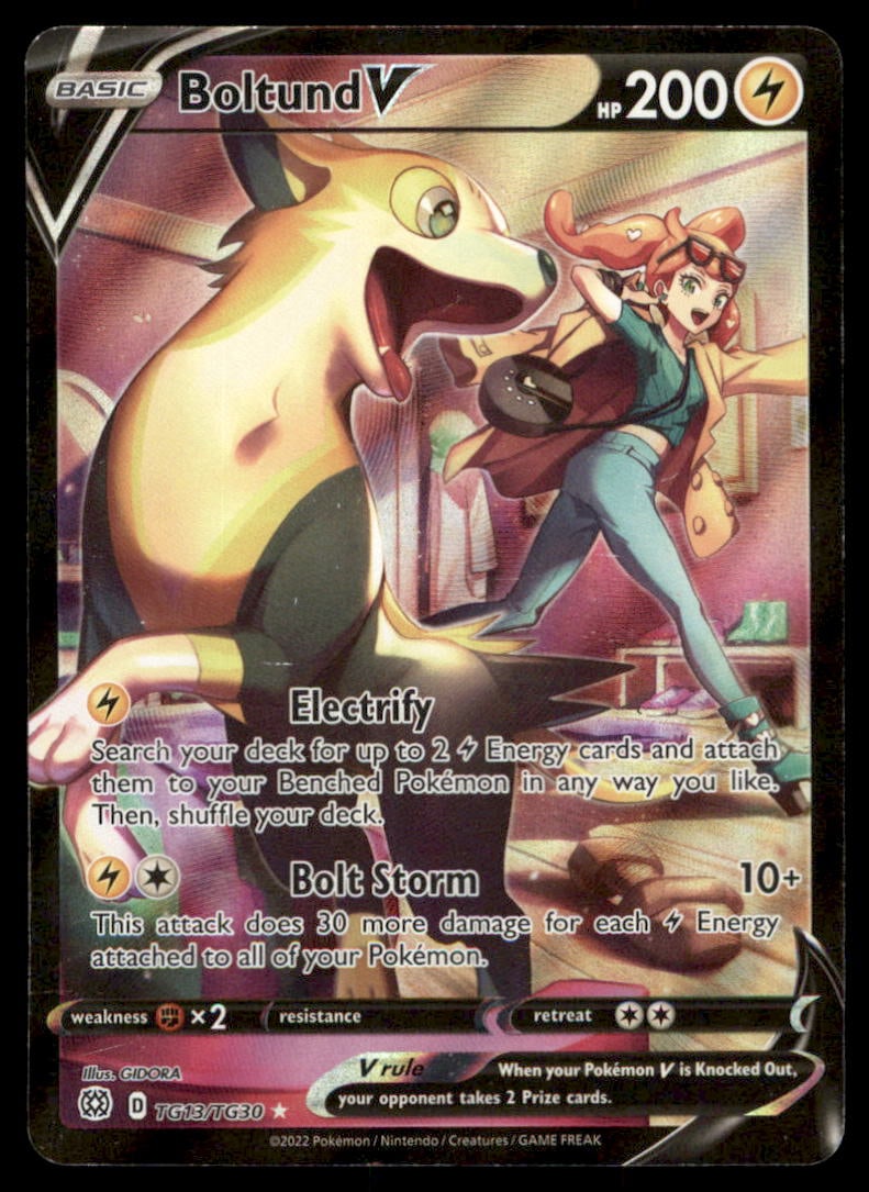 Boltund V SWSH09: Brilliant Stars Trainer Gallery #TG13/TG30 Holo Pokemon Card (1 of 2)