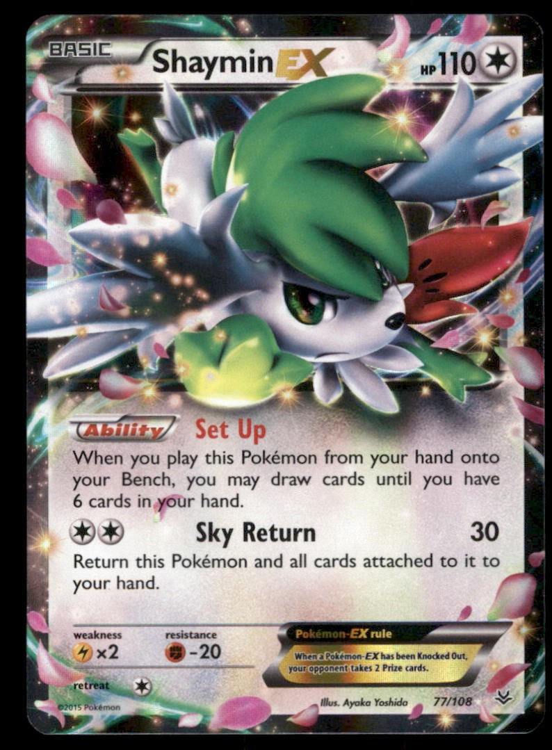 Shaymin EX XY - Roaring Skies #77/108 Holo Pokemon Card: We offer combined shipping on multiple items. Buyers may also arrange their own shipping. LiveShipping is a separate and independent option for shipping that is NOT a part of the auction house or thei