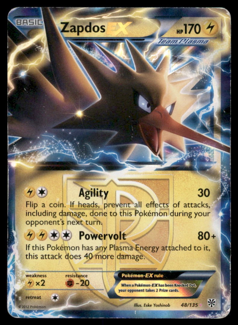 Zapdos EX (Team Plasma) Plasma Storm #48/135 Holo Pokemon Card (1 of 2)