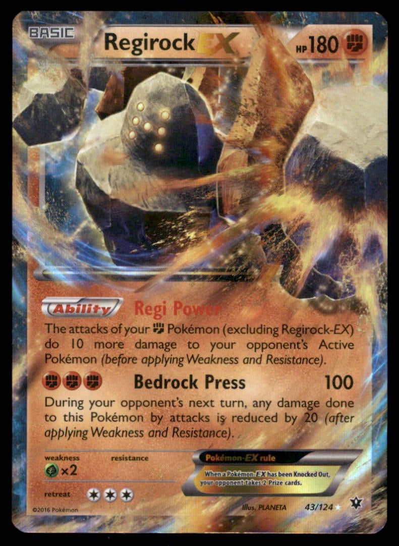Regirock EX XY - Fates Collide #43/124 Holo Pokemon Card (1 of 2)