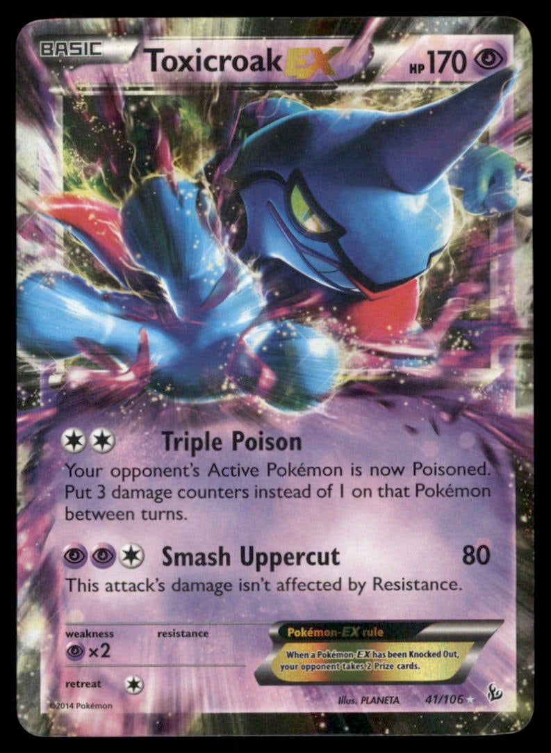 Toxicroak EX XY - Flashfire #41/106 Holo Pokemon Card (1 of 2)