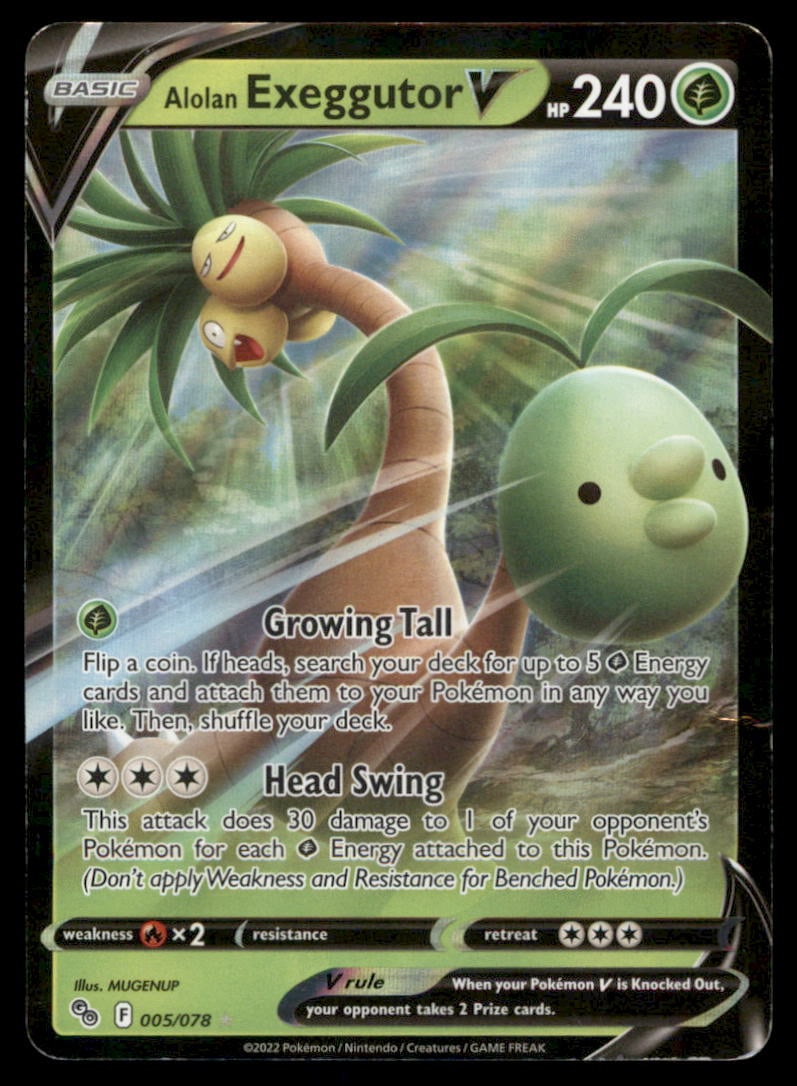 Alolan Exeggutor V Pokemon GO #005/078 Holo Pokemon Card: We offer combined shipping on multiple items. Buyers may also arrange their own shipping. LiveShipping is a separate and independent option for shipping that is NOT a part of the auction house or thei