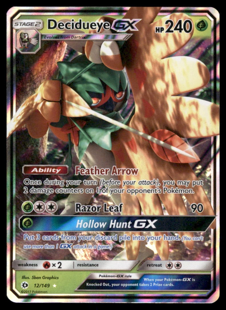 Decidueye GX SM Base Set #12/149 Holo Pokemon Card: We offer combined shipping on multiple items. Buyers may also arrange their own shipping. LiveShipping is a separate and independent option for shipping that is NOT a part of the auction house or thei