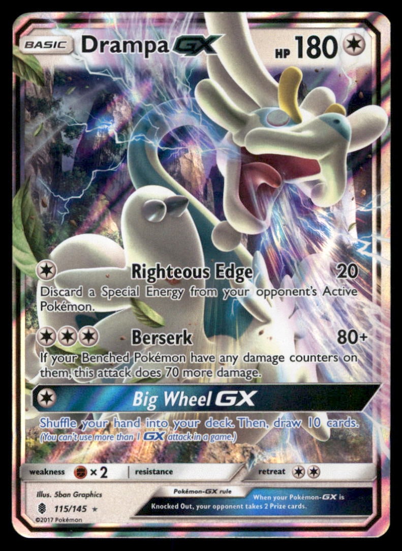 Drampa GX SM - Guardians Rising #115/145 Holo Pokemon Card: We offer combined shipping on multiple items. Buyers may also arrange their own shipping. LiveShipping is a separate and independent option for shipping that is NOT a part of the auction house or thei