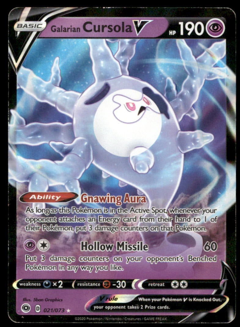 Galarian Cursola V Champion's Path #21/73 Holo Pokemon Card (1 of 2)
