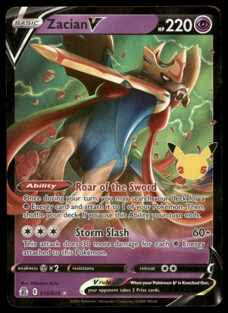 Zacian V Celebrations #016/025 Holo Pokemon Card (1 of 2)