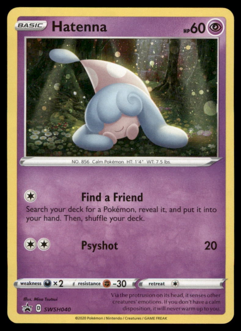 Hatenna Miscellaneous Cards & Products #SWSH040 Holo Pokemon Card: We offer combined shipping on multiple items. Buyers may also arrange their own shipping. LiveShipping is a separate and independent option for shipping that is NOT a part of the auction house or thei