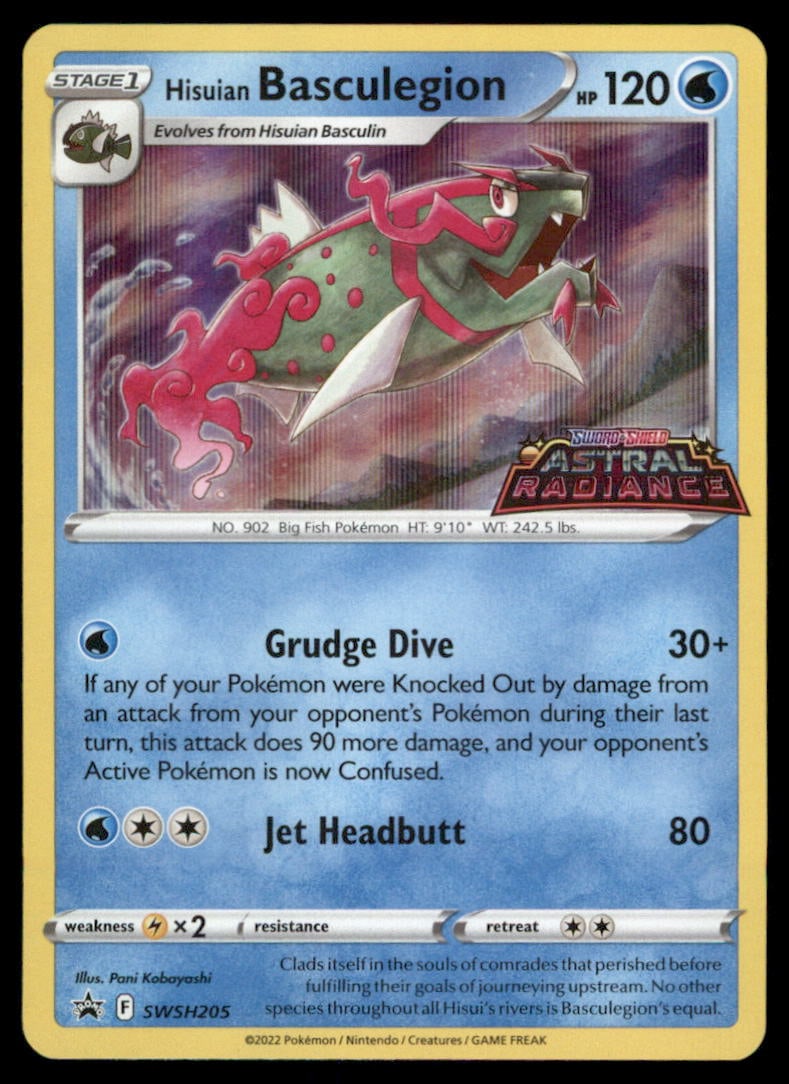 Hisuian Basculegion SWSH: Sword & Shield Promo Cards #SWSH205 Holo Pokemon Card: We offer combined shipping on multiple items. Buyers may also arrange their own shipping. LiveShipping is a separate and independent option for shipping that is NOT a part of the auction house or thei