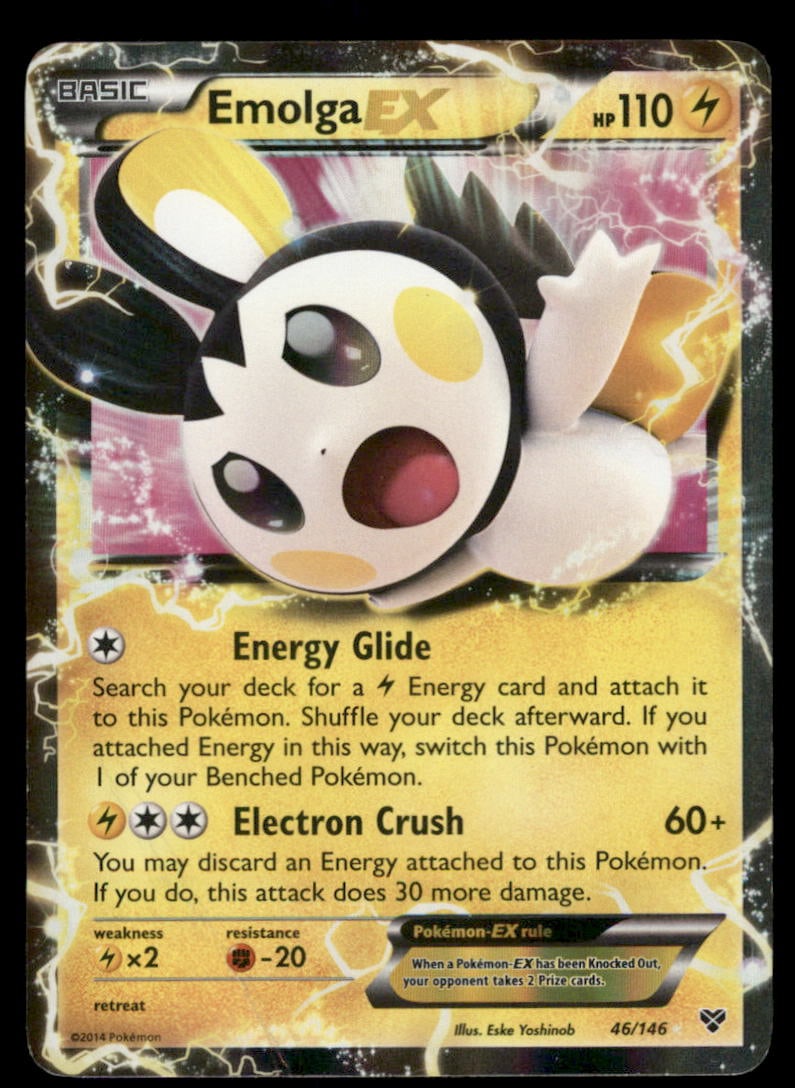 Emolga EX XY Base Set #46/146 Holo Pokemon Card (1 of 2)