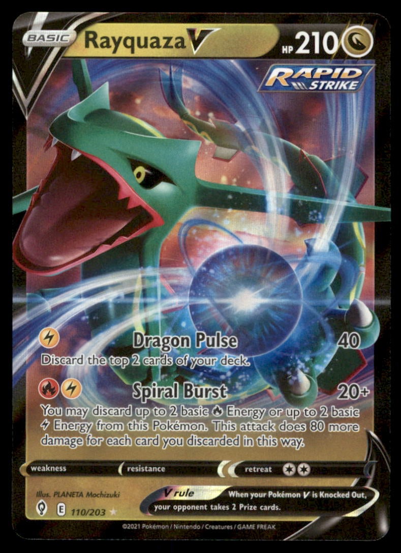 Rayquaza V SWSH07: Evolving Skies #110/203 Holo Pokemon Card (1 of 2)