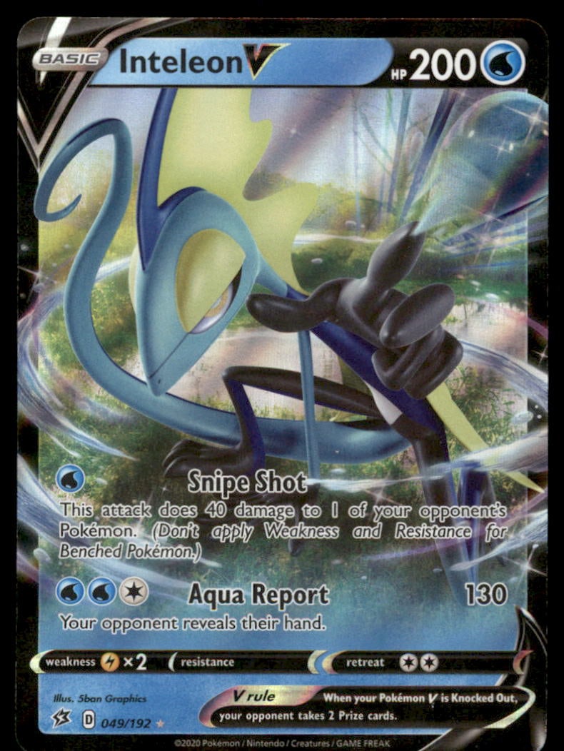 Inteleon V SWSH02: Rebel Clash #049/192 Holo Pokemon Card (1 of 2)