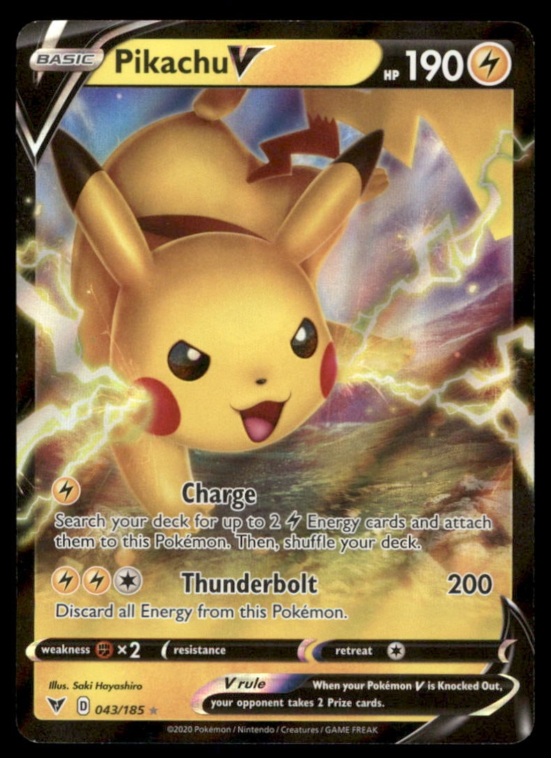 Pikachu V Battle Academy 2022 #043/185 Holo Pokemon Card (1 of 2)