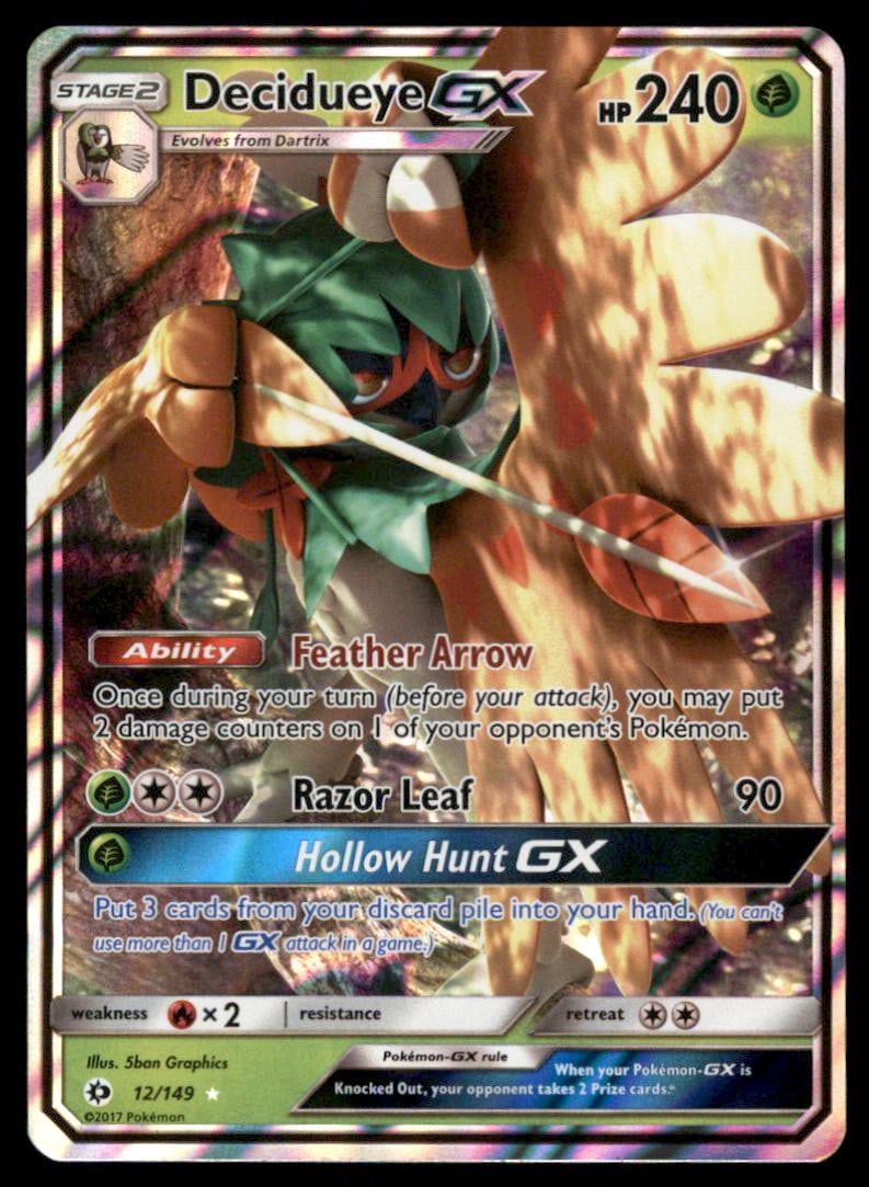 Decidueye GX SM Base Set #12/149 Holo Pokemon Card: We offer combined shipping on multiple items. Buyers may also arrange their own shipping. LiveShipping is a separate and independent option for shipping that is NOT a part of the auction house or thei