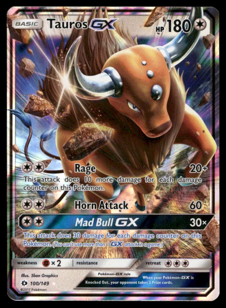 Tauros GX SM Base Set #100/149 Holo Pokemon Card: We offer combined shipping on multiple items. Buyers may also arrange their own shipping. LiveShipping is a separate and independent option for shipping that is NOT a part of the auction house or thei
