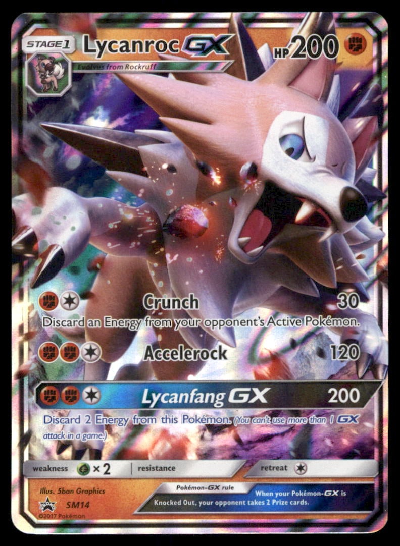 Lycanroc GX SM Promos #SM14 Holo Pokemon Card (1 of 2)