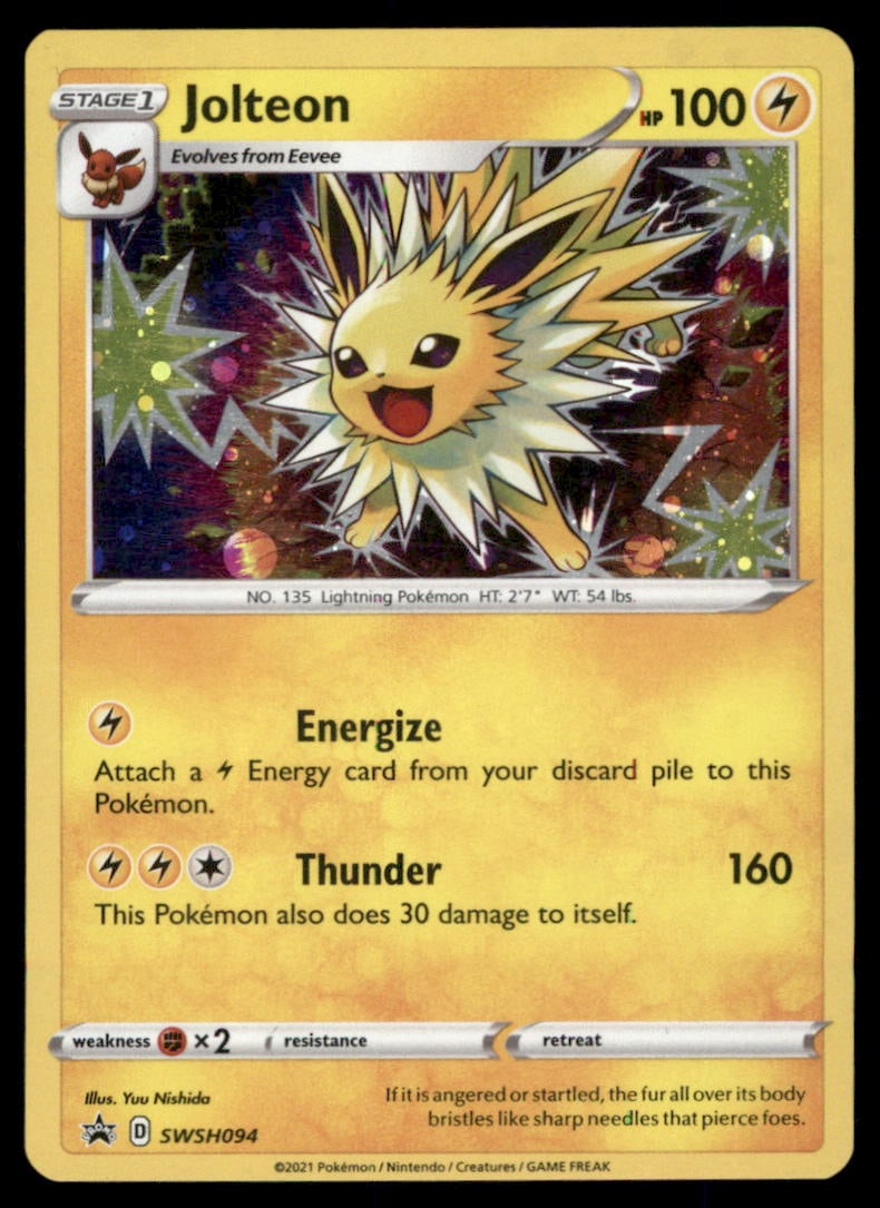 Jolteon SWSH: Sword & Shield Promo Cards #SWSH094 Holo Pokemon Card (1 of 2)