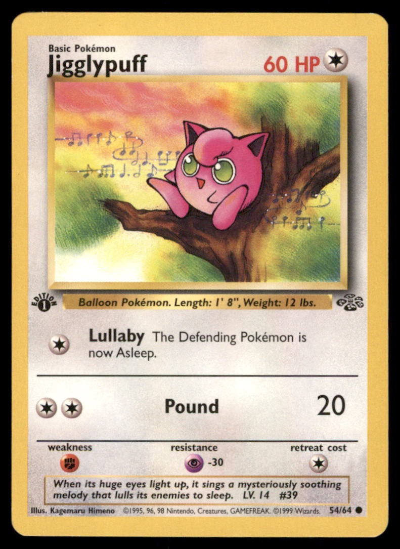 Jigglypuff Pokemon Jungle # 1st. ED. Pokemon Card (1 of 2)