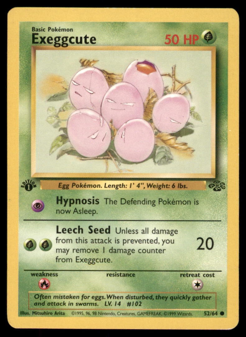 Exeggcute Jungle #52/64 1st. ED. Pokemon Card (1 of 2)