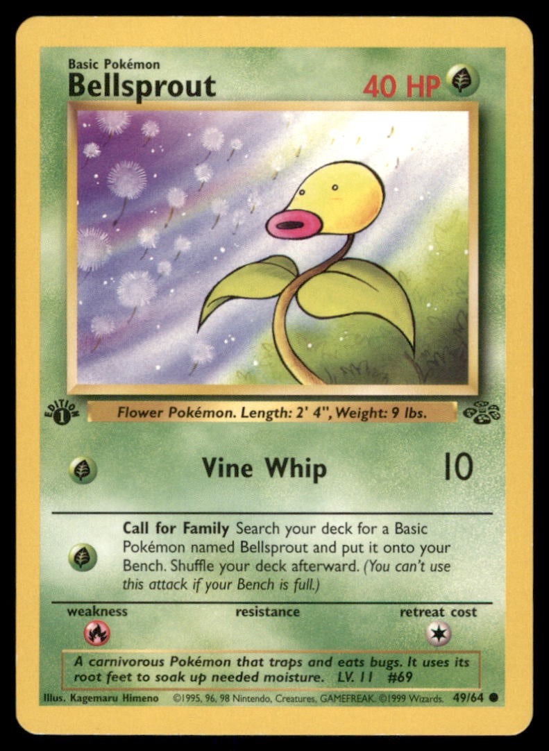 Bellsprout Pokemon Jungle # 1st. ED. Pokemon Card: We offer combined shipping on multiple items. Buyers may also arrange their own shipping. LiveShipping is a separate and independent option for shipping that is NOT a part of the auction house or thei