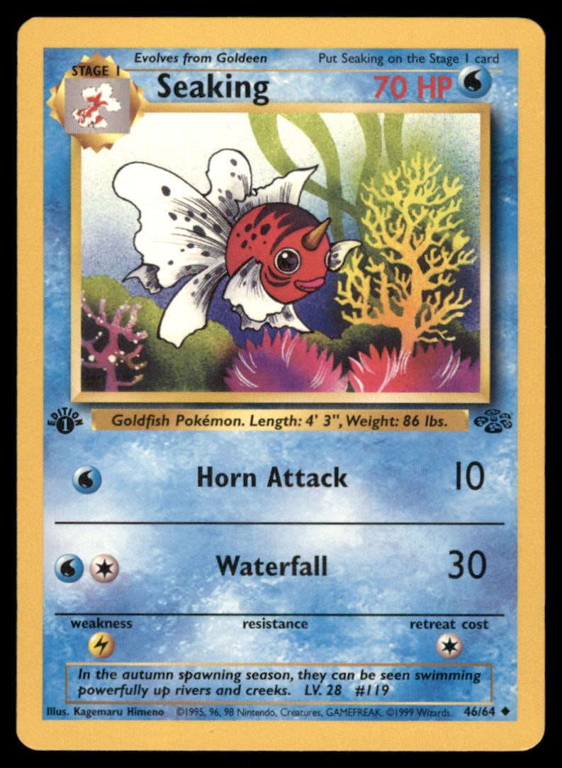 Seaking Pokemon Jungle # 1st. ED. Pokemon Card (1 of 2)