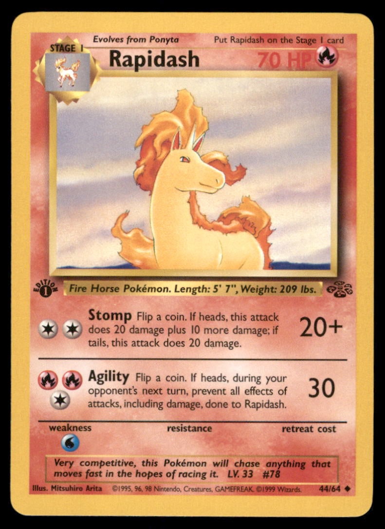 Rapidash Jungle #44/64 1st. ED. Pokemon Card: We offer combined shipping on multiple items. Buyers may also arrange their own shipping. LiveShipping is a separate and independent option for shipping that is NOT a part of the auction house or thei