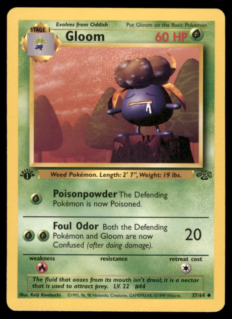 Gloom Pokemon Jungle # 1st. ED. Pokemon Card (1 of 2)