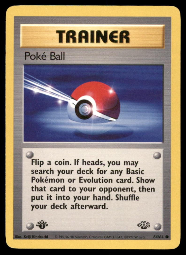 Poke Ball Pokemon Jungle #104/132 1st. ED. Pokemon Card (1 of 2)