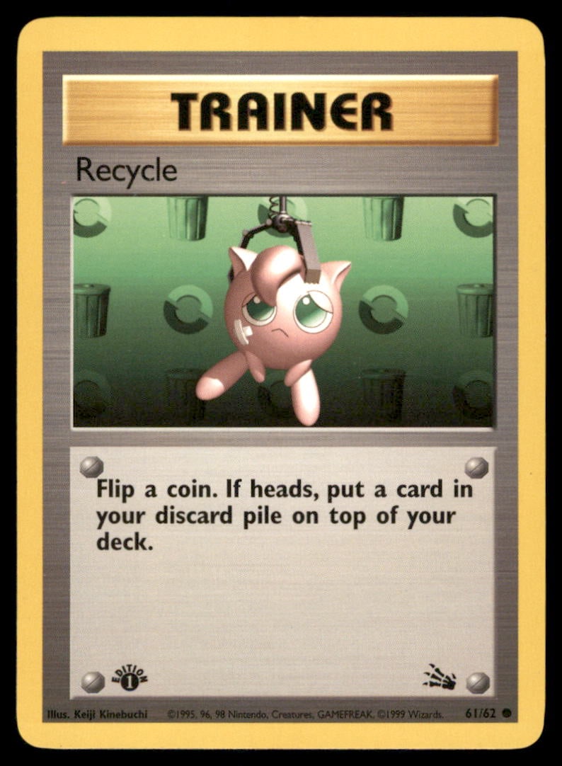 Recycle Fossil #61/62 1st. ED. Pokemon Card (1 of 2)