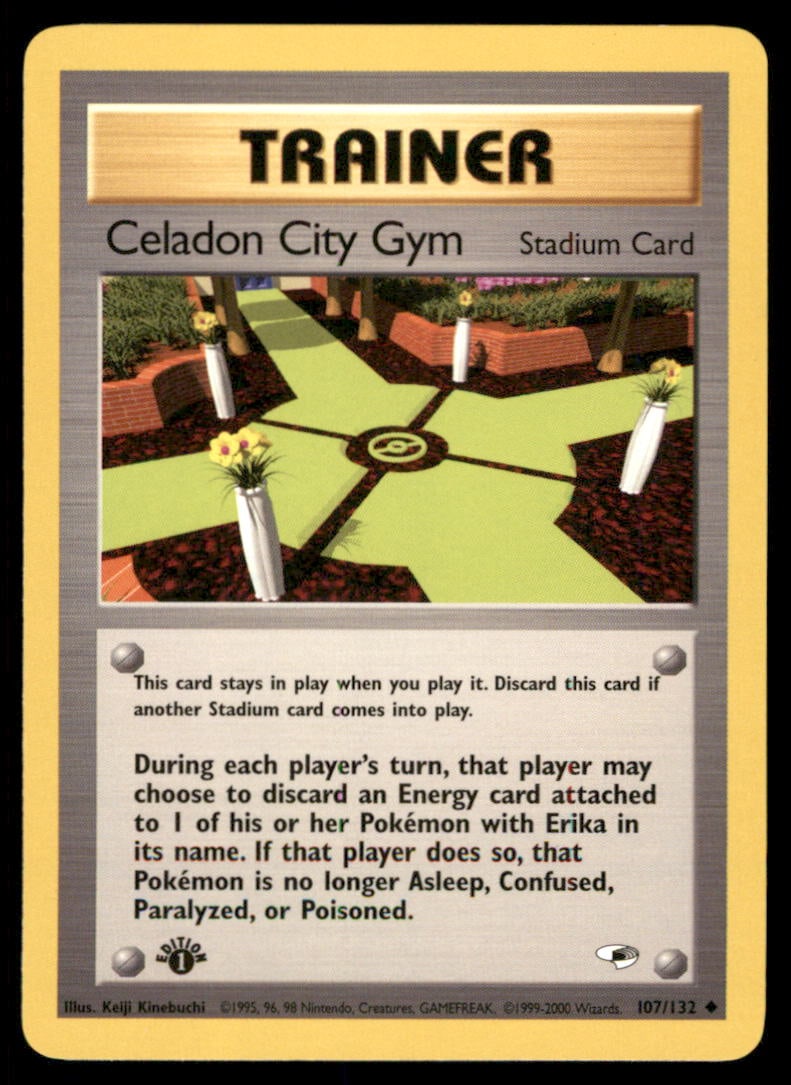 Celadon City Gym Gym Heroes #107/132 1st. ED. Pokemon Card: We offer combined shipping on multiple items. Buyers may also arrange their own shipping. LiveShipping is a separate and independent option for shipping that is NOT a part of the auction house or thei