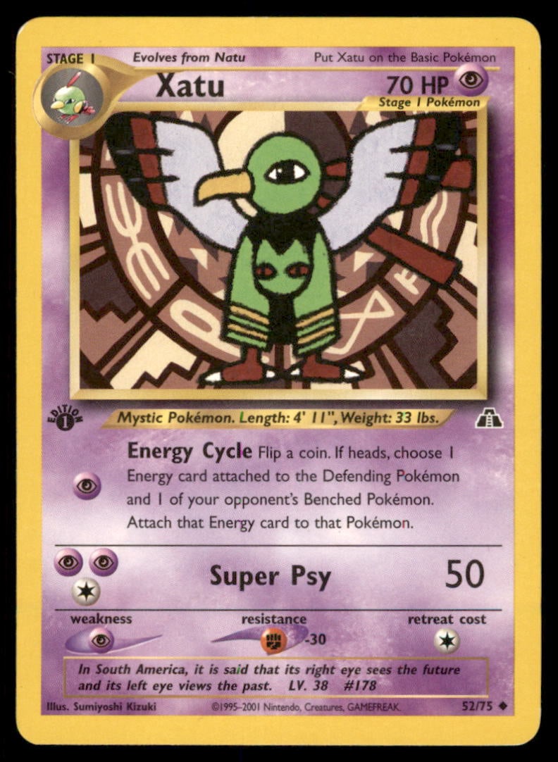 Xatu Neo Genesis #052/111 1st. ED. Pokemon Card: We offer combined shipping on multiple items. Buyers may also arrange their own shipping. LiveShipping is a separate and independent option for shipping that is NOT a part of the auction house or thei