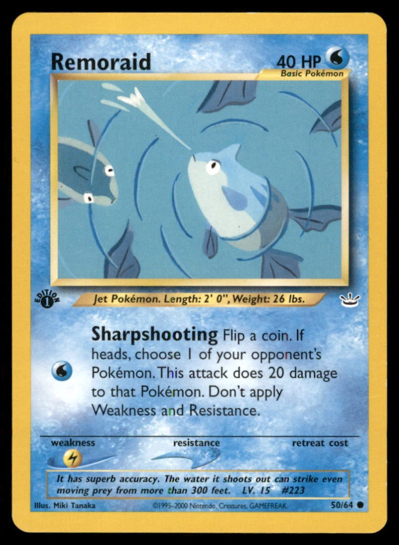 Remoraid Neo Revelation #50/64 1st. ED. Pokemon Card: We offer combined shipping on multiple items. Buyers may also arrange their own shipping. LiveShipping is a separate and independent option for shipping that is NOT a part of the auction house or thei