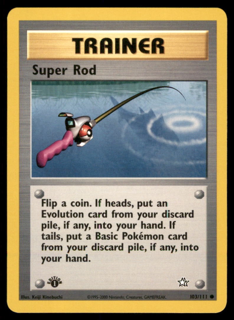 Super Rod Neo Genesis #103/111 1st. ED. Pokemon Card (1 of 2)