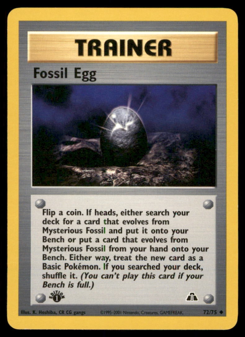 Fossil Egg Neo Discovery #72/75 1st. ED. Pokemon Card (1 of 2)