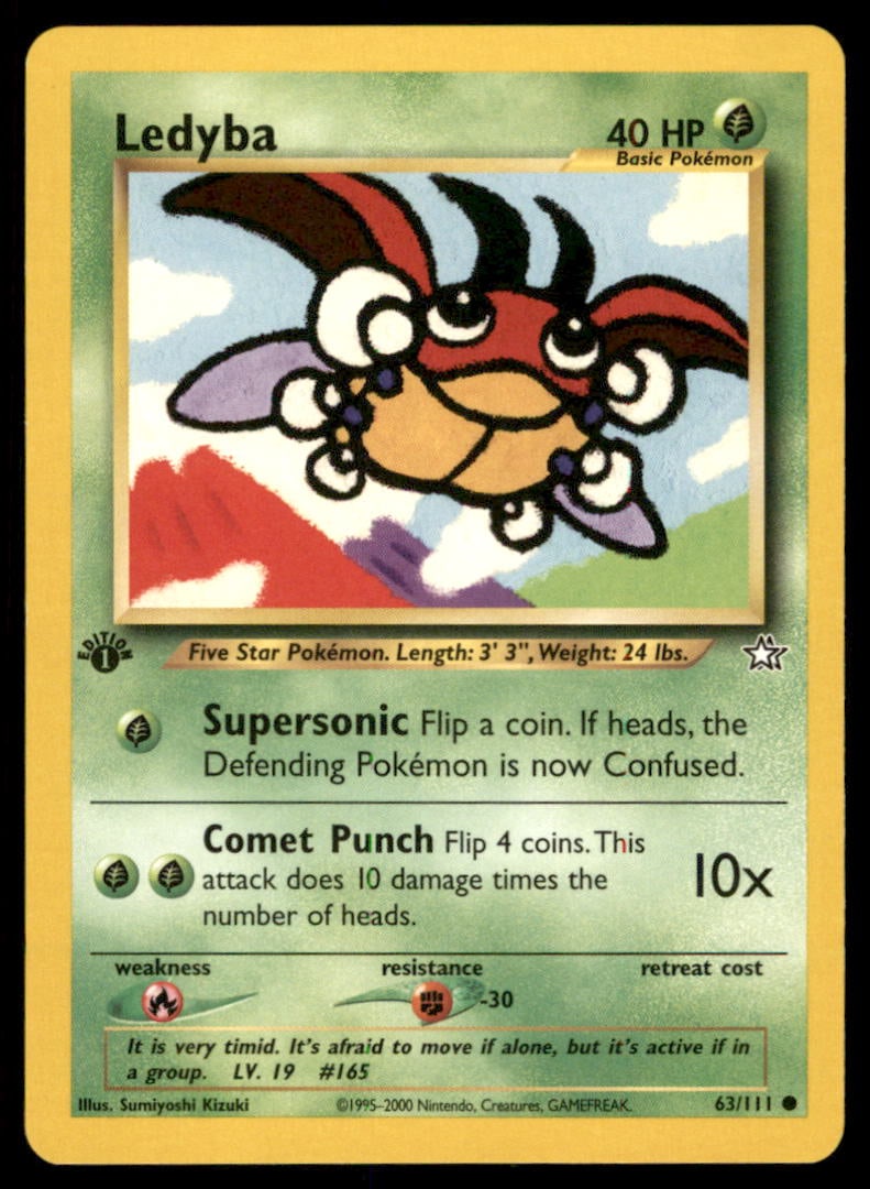 Ledyba Neo Genesis #063/111 1st. ED. Pokemon Card (1 of 2)