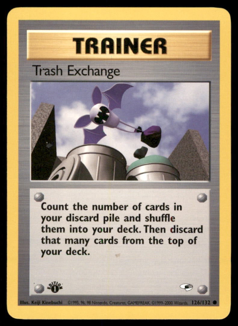 Trash Exchange Gym Heroes #126/132 1st. ED. Pokemon Card: We offer combined shipping on multiple items. Buyers may also arrange their own shipping. LiveShipping is a separate and independent option for shipping that is NOT a part of the auction house or thei