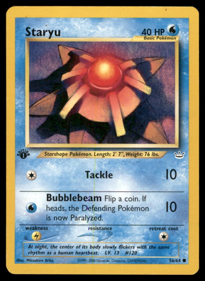 Staryu Neo Revelation #56/64 1st. ED. Pokemon Card (1 of 2)