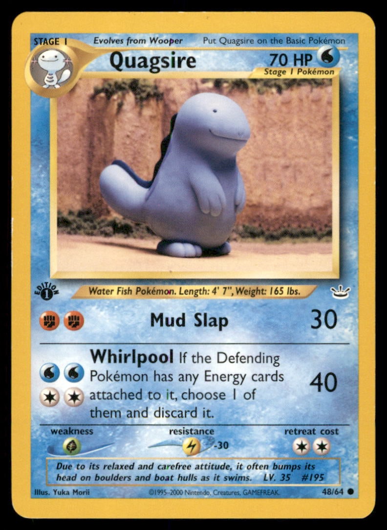 Quagsire Neo Revelation #48/64 1st. ED. Pokemon Card: We offer combined shipping on multiple items. Buyers may also arrange their own shipping. LiveShipping is a separate and independent option for shipping that is NOT a part of the auction house or thei
