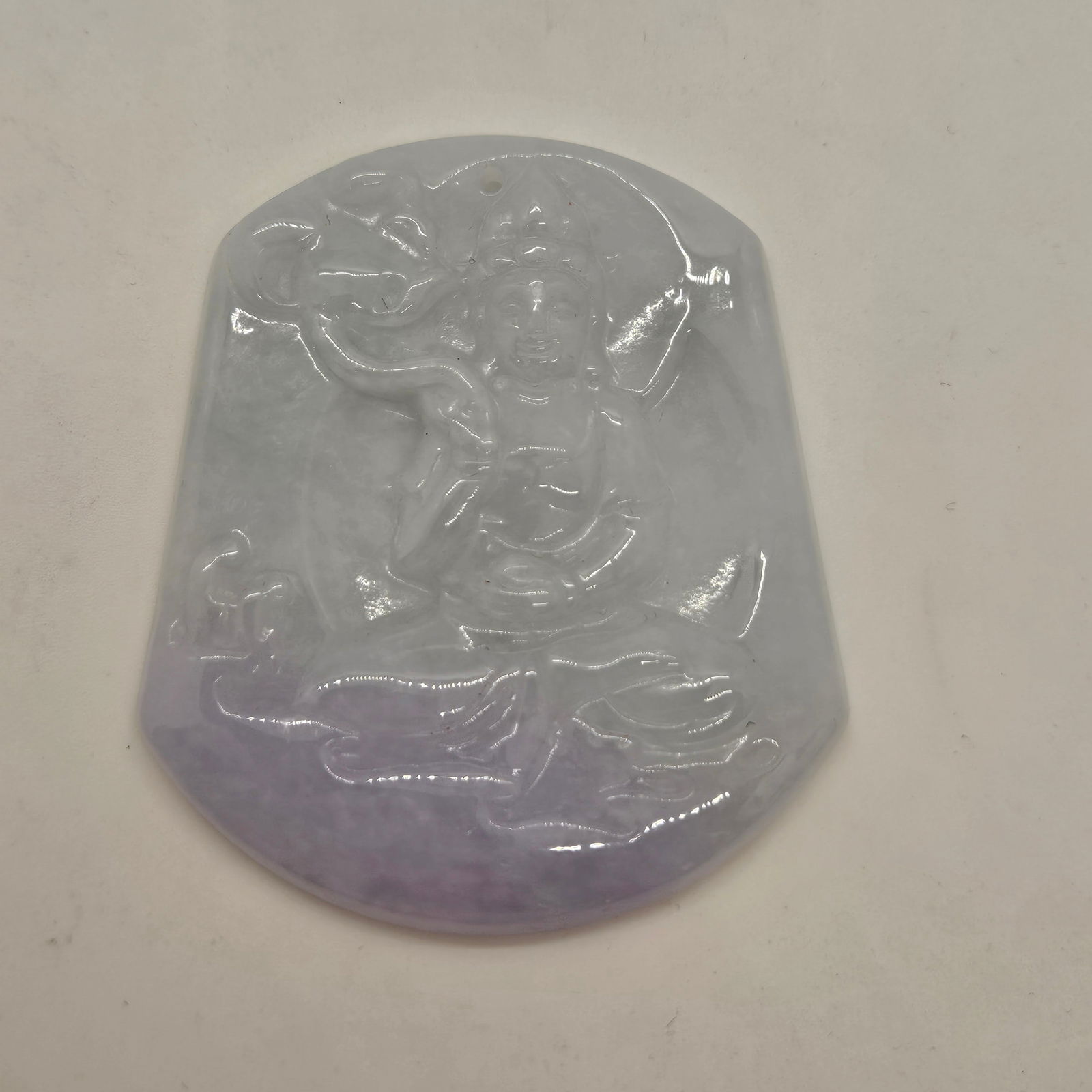 Natural White Carved Jade Jadeite Culture Pendant MING0013 (1 of 5)