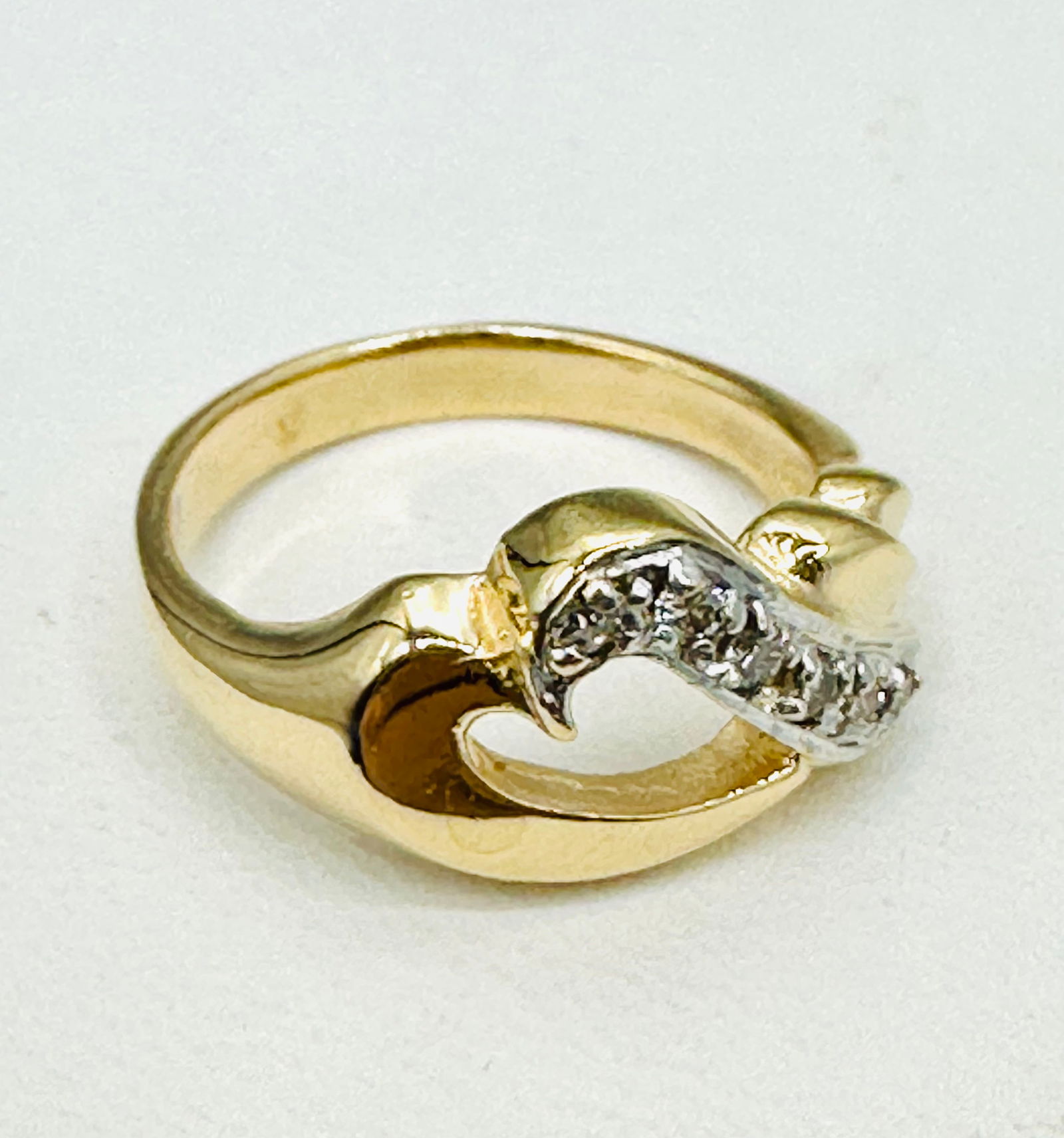 Natural Diamond Heart Ring,14KT Yellow Gold # 2591 (1 of 3)