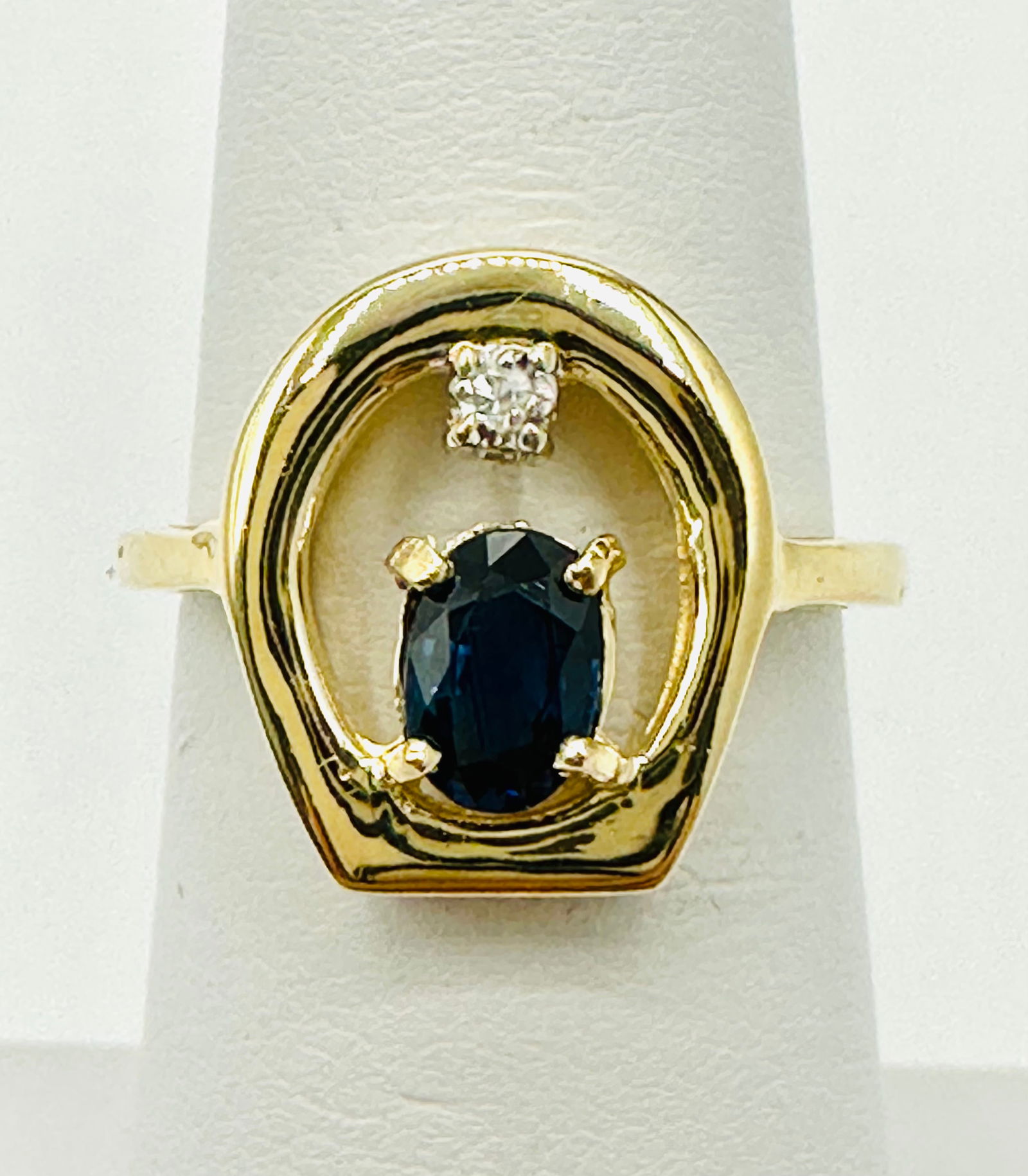 Natural Sapphire and Diamond Ring,14KT Yellow Gold # 2598 (1 of 4)