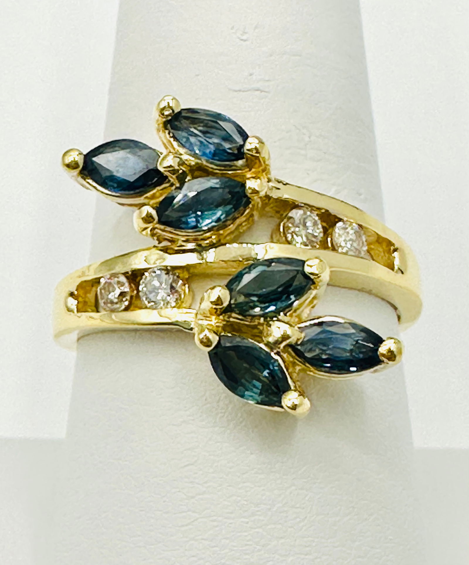 Natural Sapphire and Diamond Ring,14KT Yellow Gold # 2601 (1 of 4)