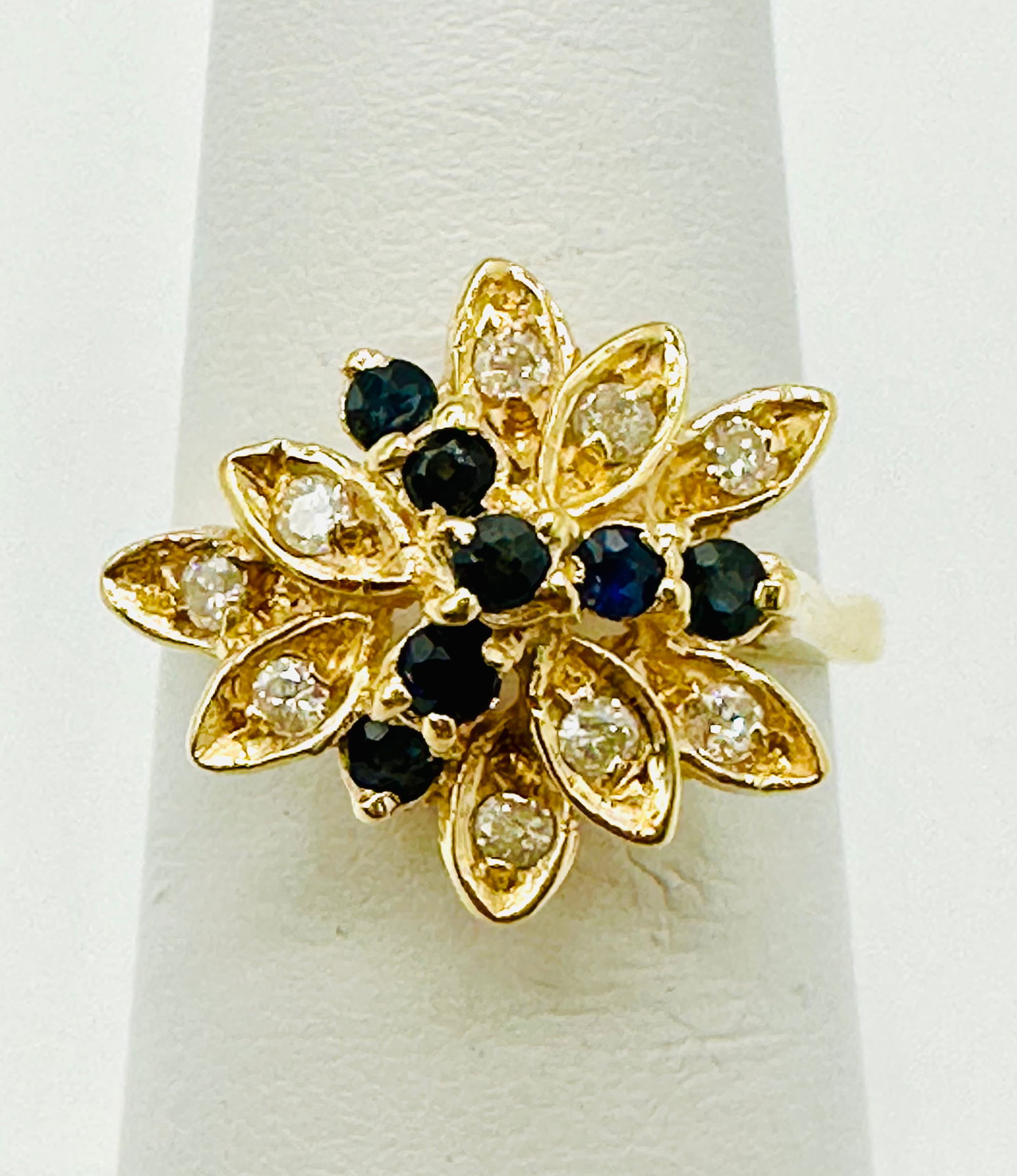 Natural Sapphire and Diamond Ring,14KT Yellow Gold # 2673 (1 of 4)