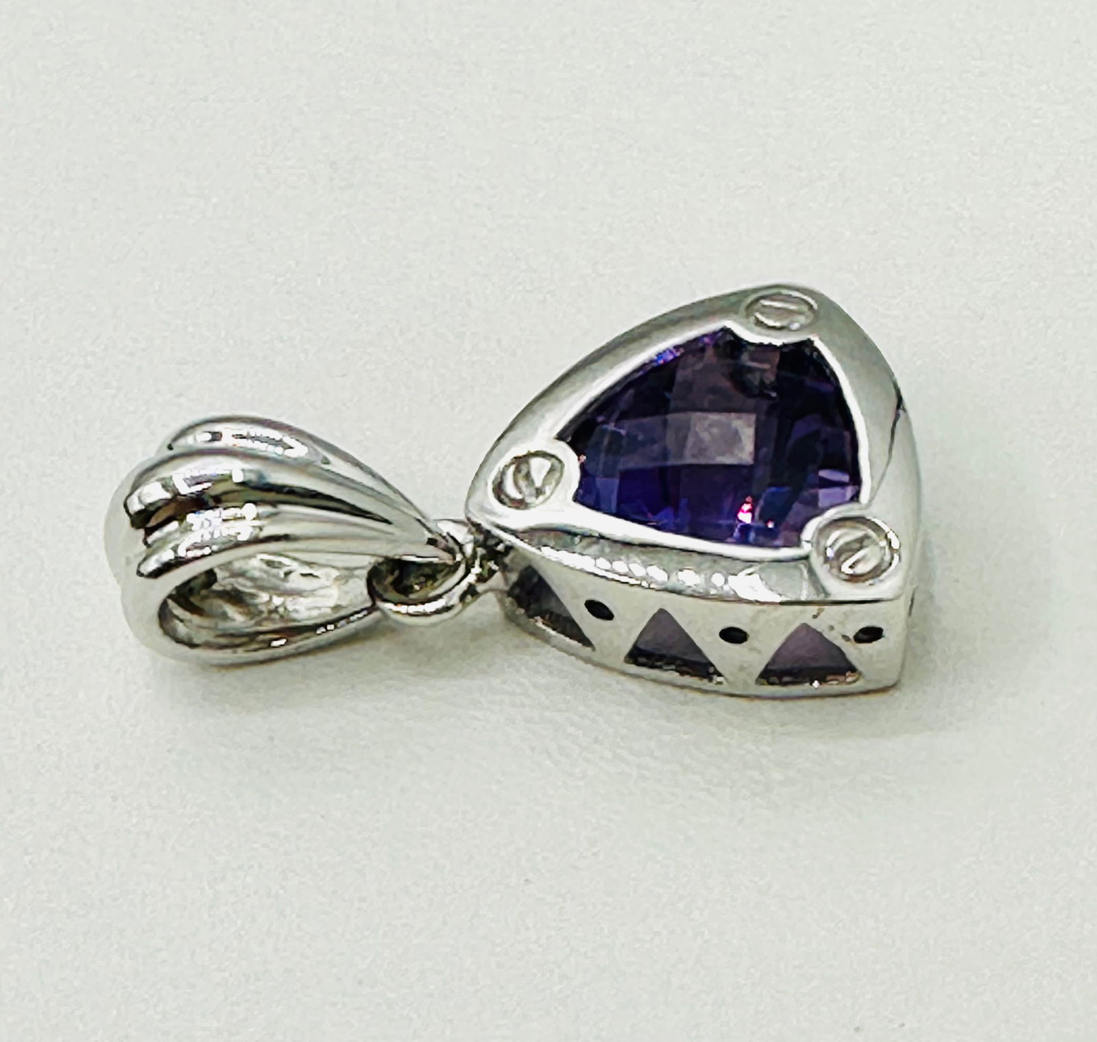 14KT White Gold, Amethyst Pendant # 2703 (1 of 4)