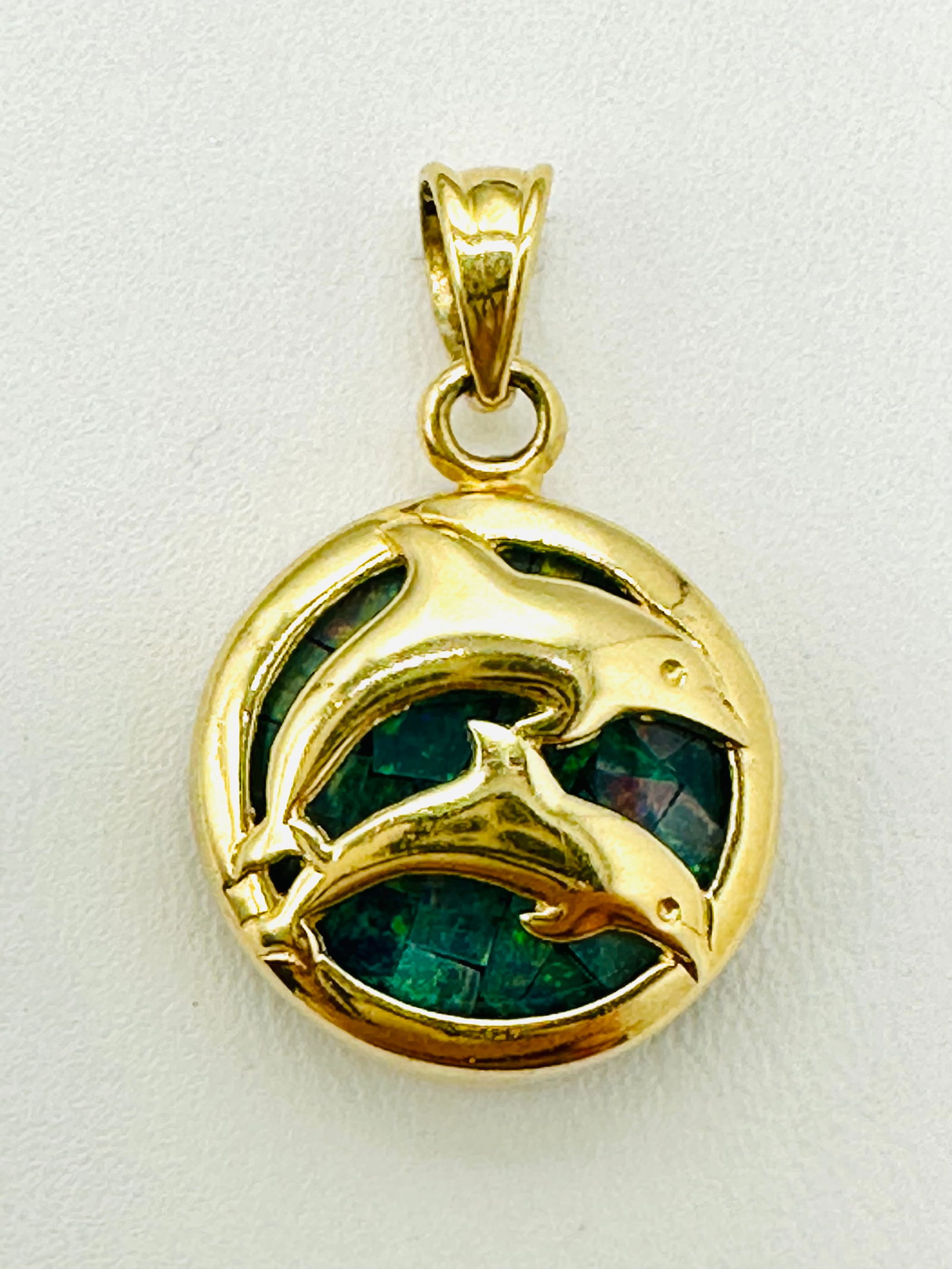 14KT Yellow Gold dolphin Pendant # 2720 (1 of 4)