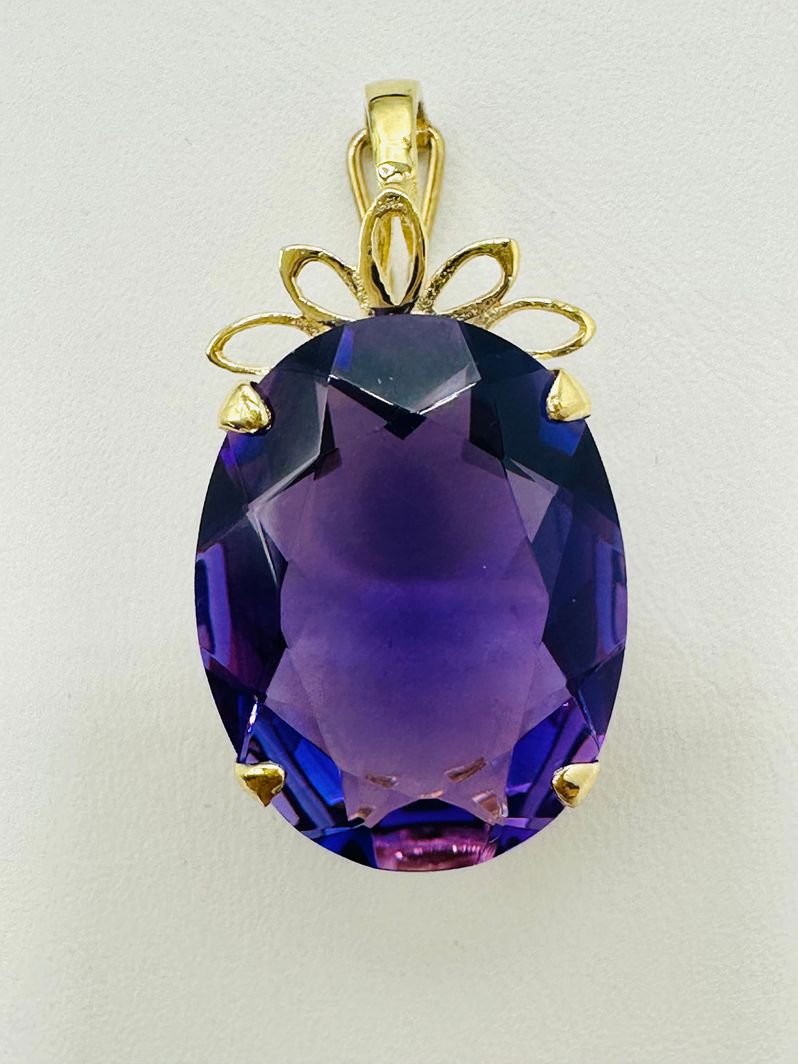 14KT Yellow Gold Amethyst Pendant # 2730 (1 of 4)
